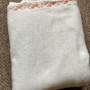 White Embroidered Thermal Blanket